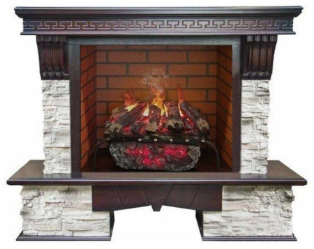 Каминокомплект RealFlame Rockland 26/HL AO с очагом 3D Silva log+Brick вставка 26