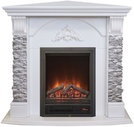 Каминокомплект RealFlame Athena Corner GR STD/EUG/25/25'5 WT с очагом Eugene