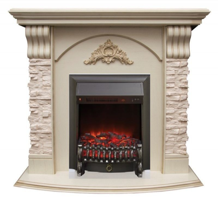 Каминокомплект RealFlame Athena STD/EUG с очагом Fobos s Lux Black/Brass