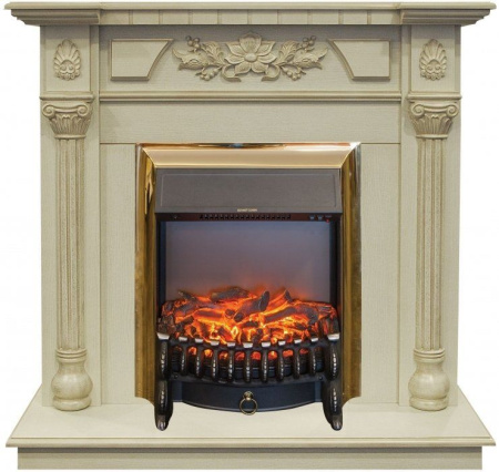 Каминокомплект RealFlame Dacota STD/EUG WT с очагом Fobos Lux Brass S