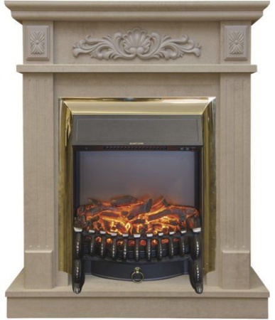 Каминокомплект RealFlame Adelaida STD/EUG WT с очагом Fobos Lux Brass S