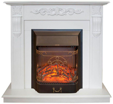 Каминокомплект RealFlame Dominica STD/EUG WT с очагом Majestic Lux Black S